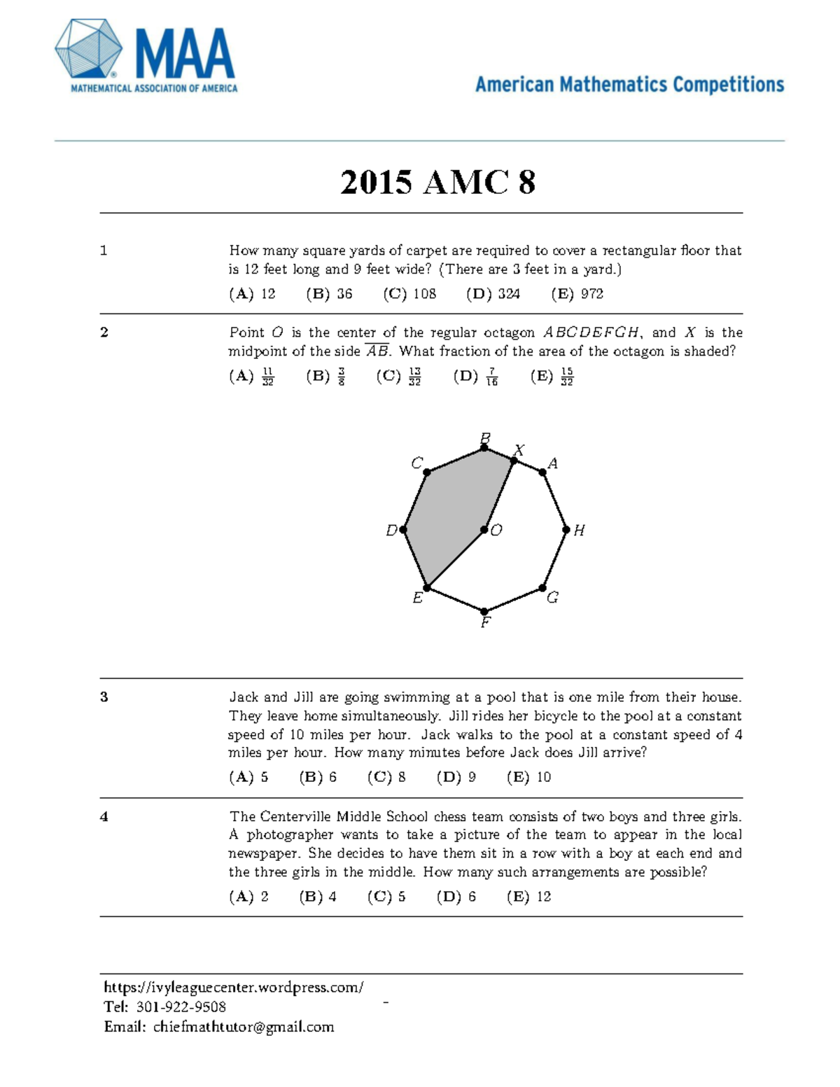 2015 amc81 added 1 How many square yards of carpet are required to cover a rectangular floor