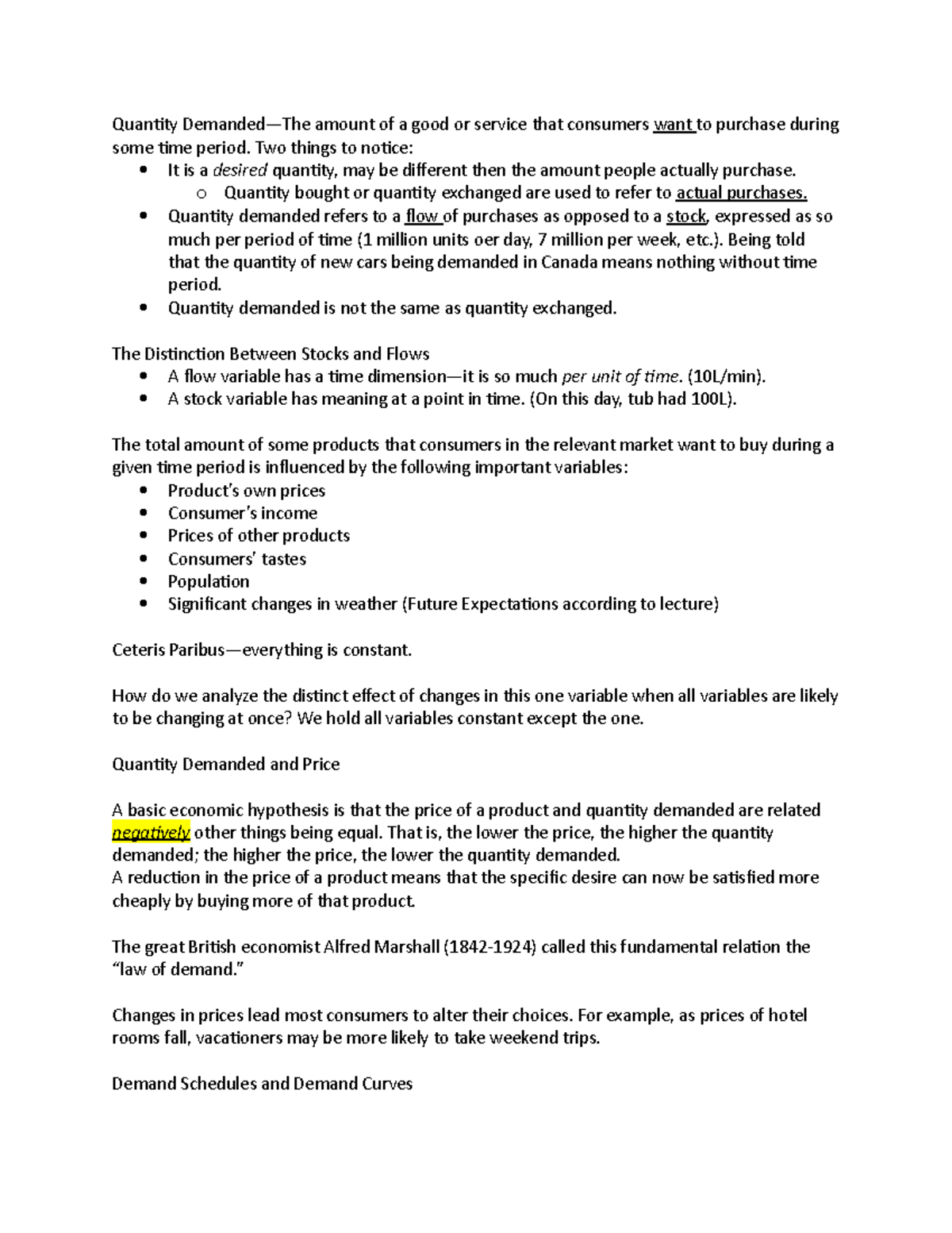 Chapter 3 - ch3 notes for microeconomics, pearson textbook - Quantity ...