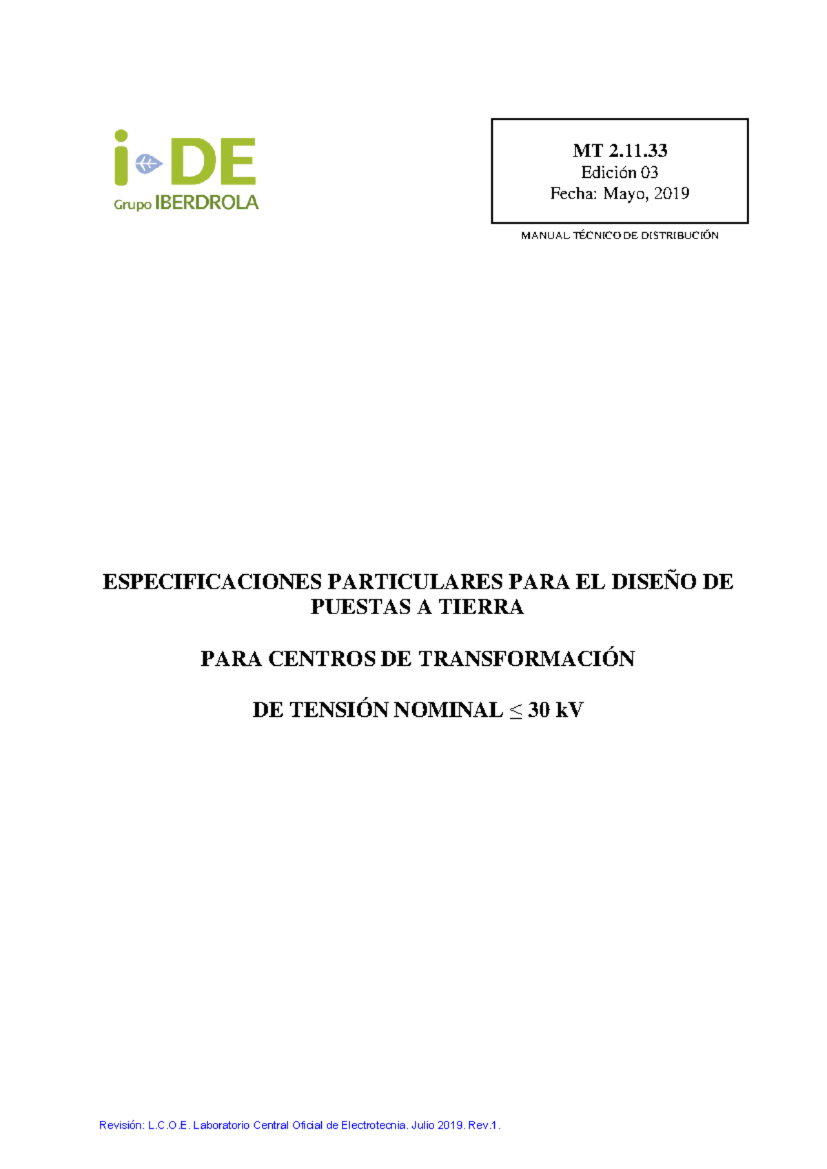 MT 2 - norma técnica - MT 2. Edición 0 3 Fecha: Mayo, 201 9 MANUAL ...