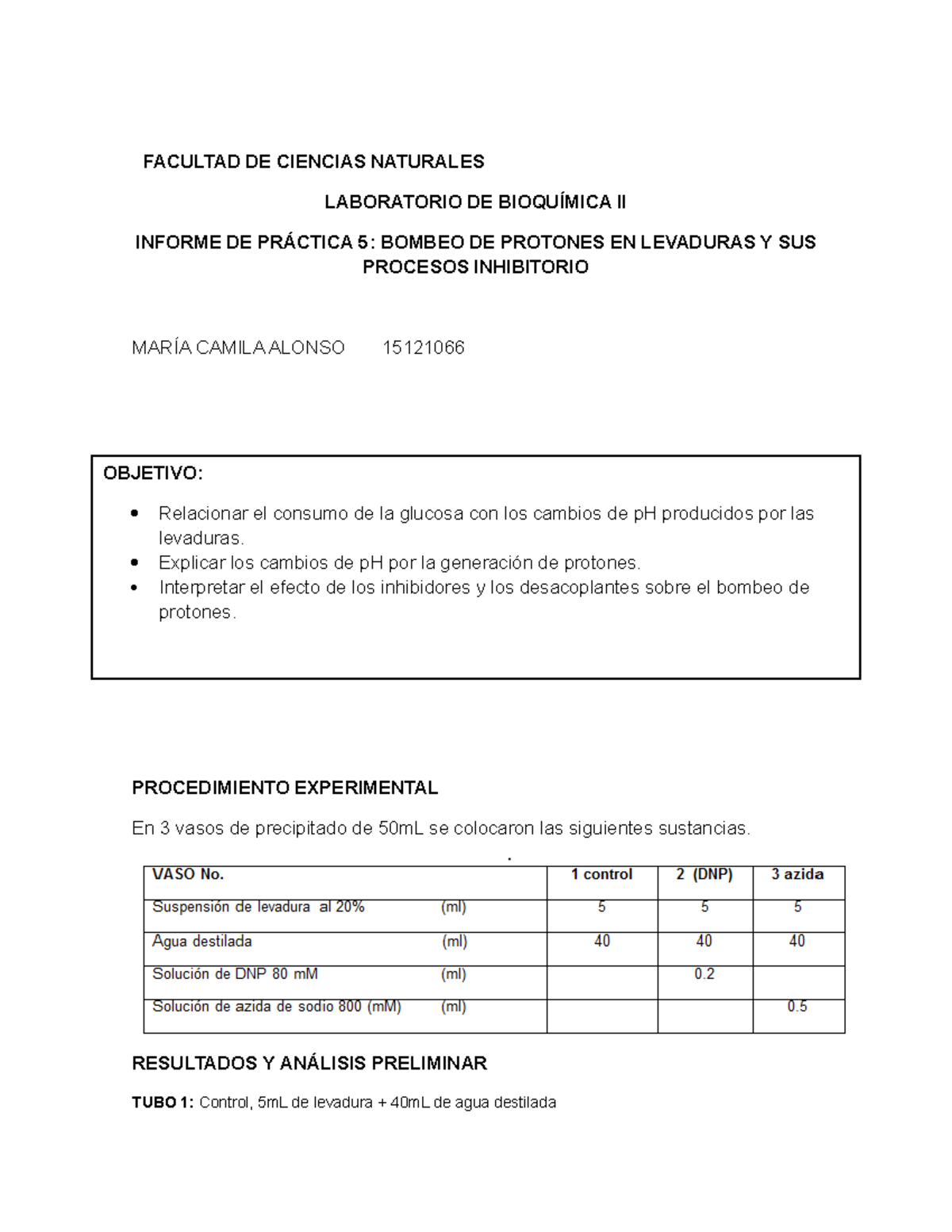 Informe LAB Bombeo - FACULTAD DE CIENCIAS NATURALES LABORATORIO DE II ...