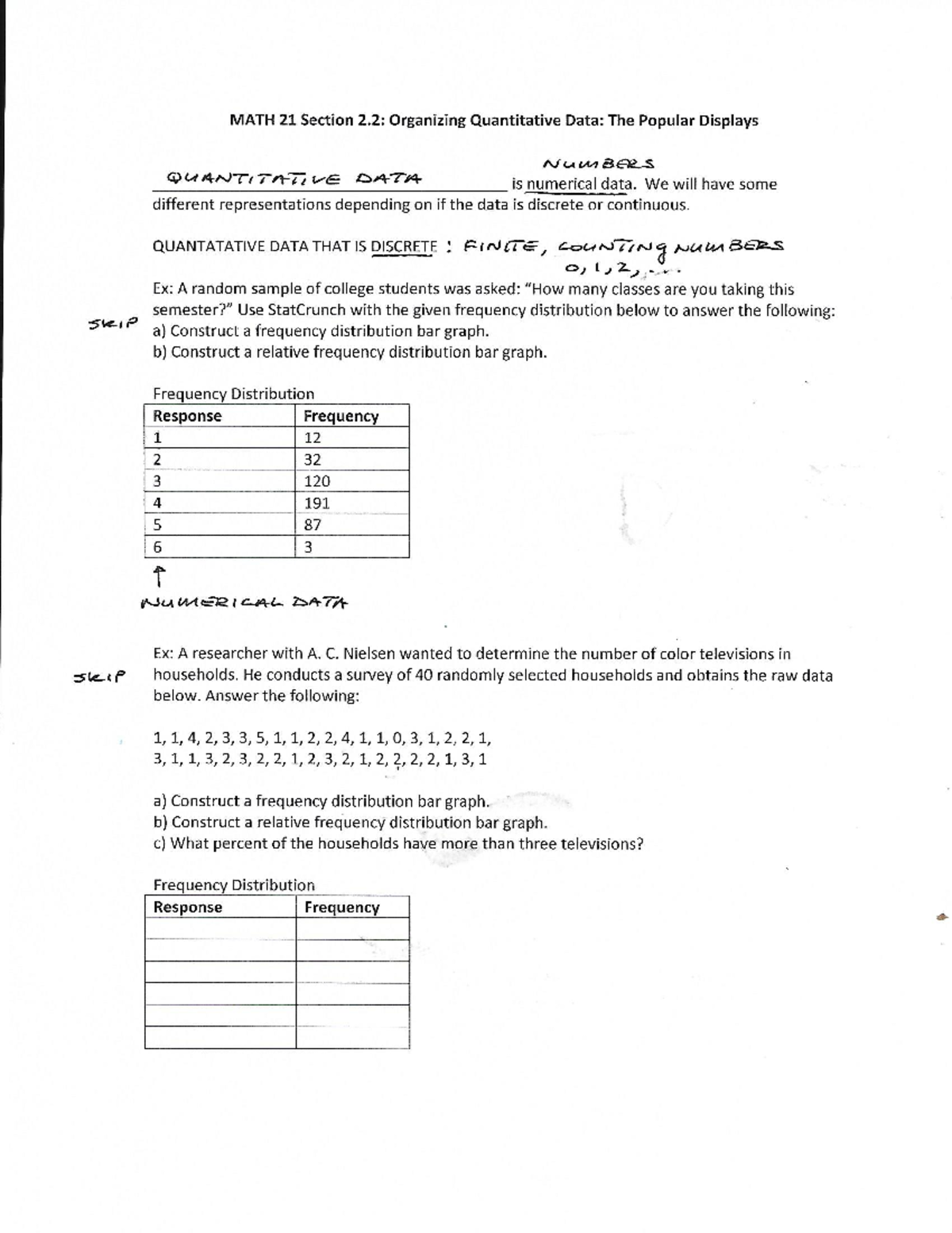 Chapter 2.2 Notes - MATH 021 - Studocu