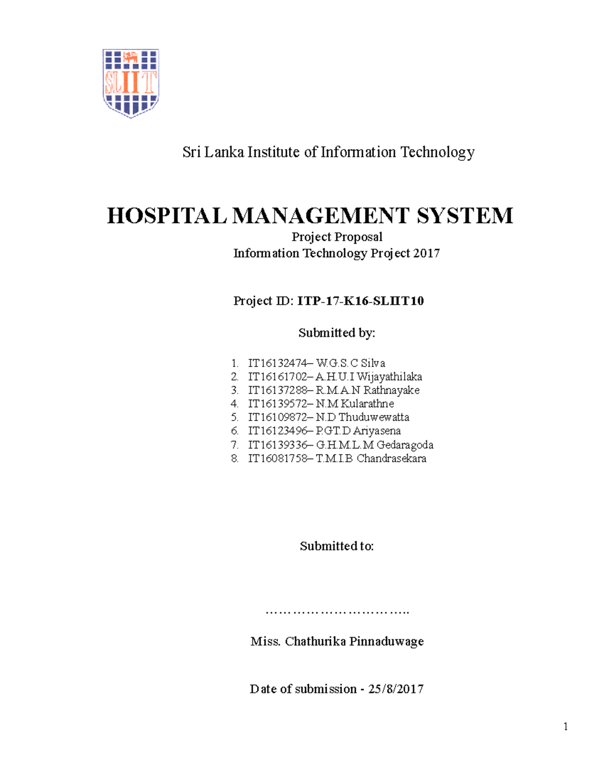 hospital management project thesis