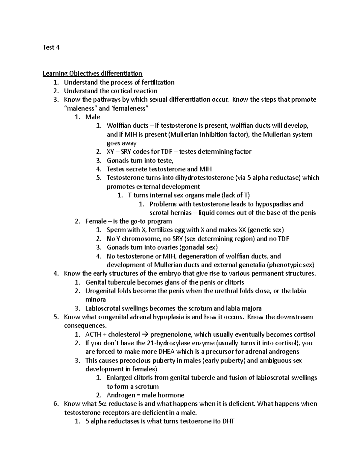 Test 4 learning objecrive - Test 4 Learning Objectives differentiation ...