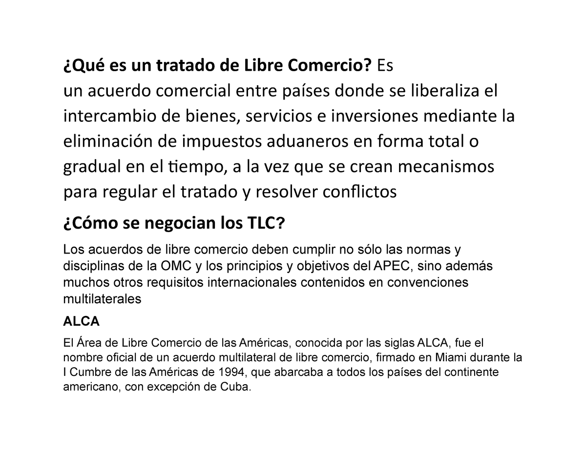 Avance Promo 4 - ¿Qué Es Un Tratado De Libre Comercio? Es Un Acuerdo ...