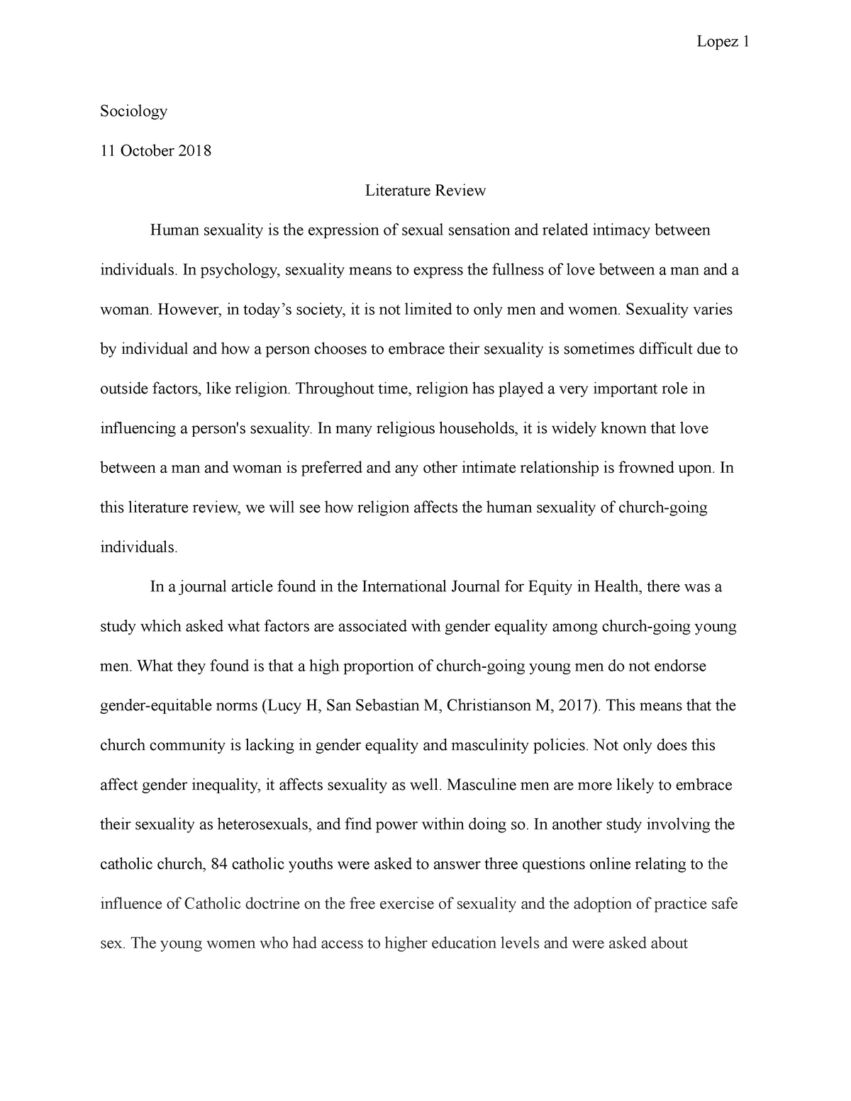 literature review sociology study