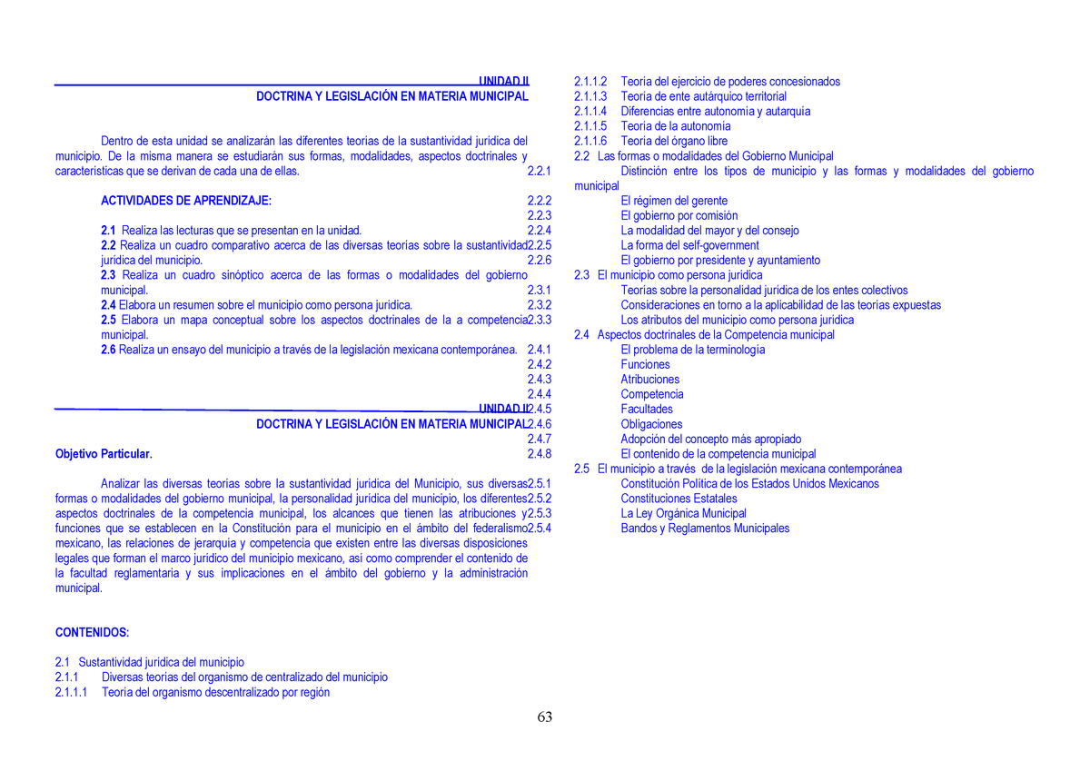 Doctrina Y Legislacion En Materia Municipal Studocu