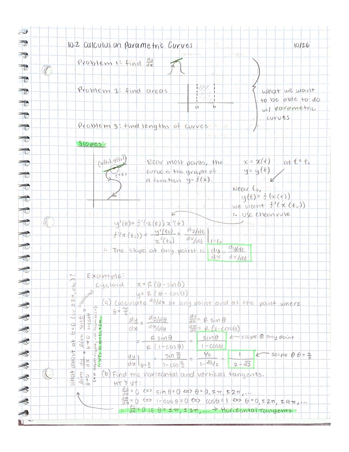 math-143-notes-10-2-calculus-on-parametric-curves-math-143-studocu