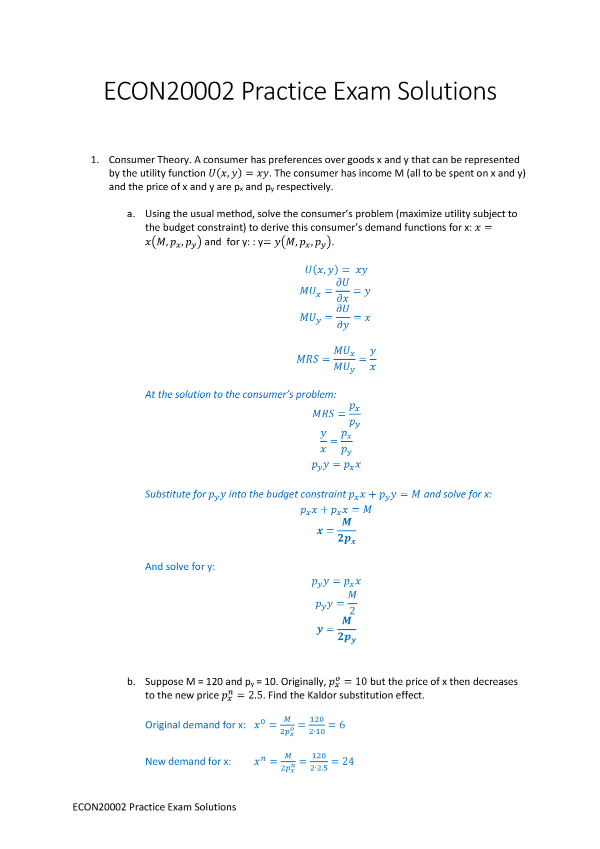 Sample/practice Exam, Answers - Warning: TT: Undefined Function: 32 ...