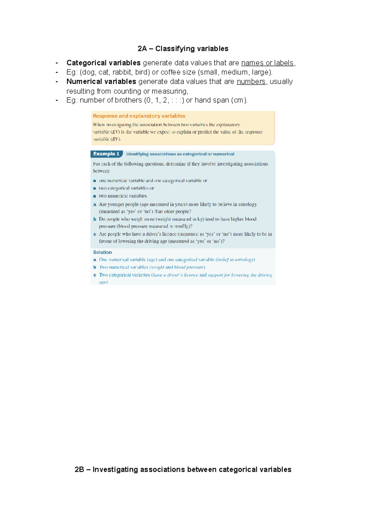 Investigating associations between two variables - 2A – Classifying ...