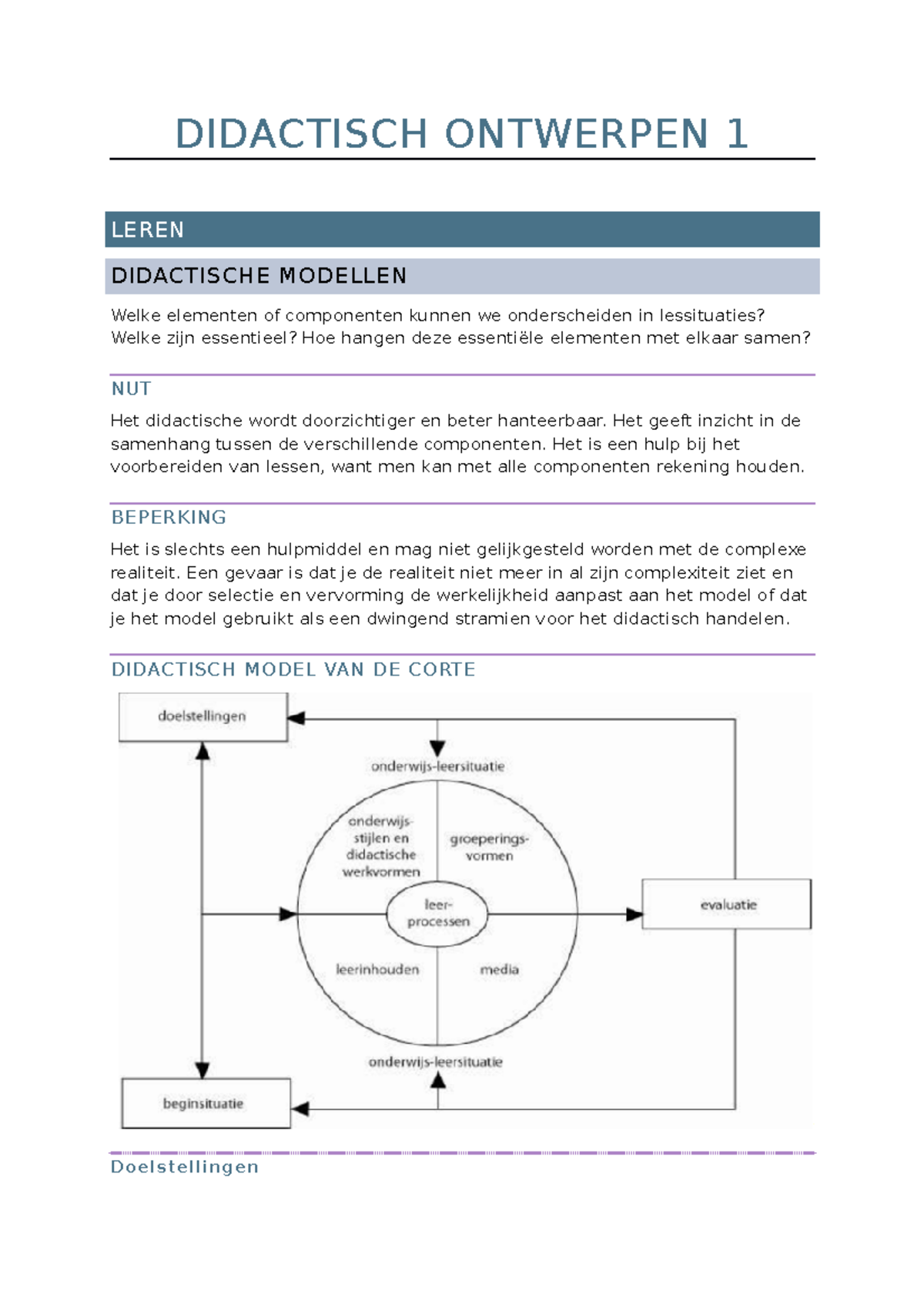 Didactisch Ontwerpen 1 Deel 2 - DIDACTISCH ONTWERPEN 1 LEREN ...