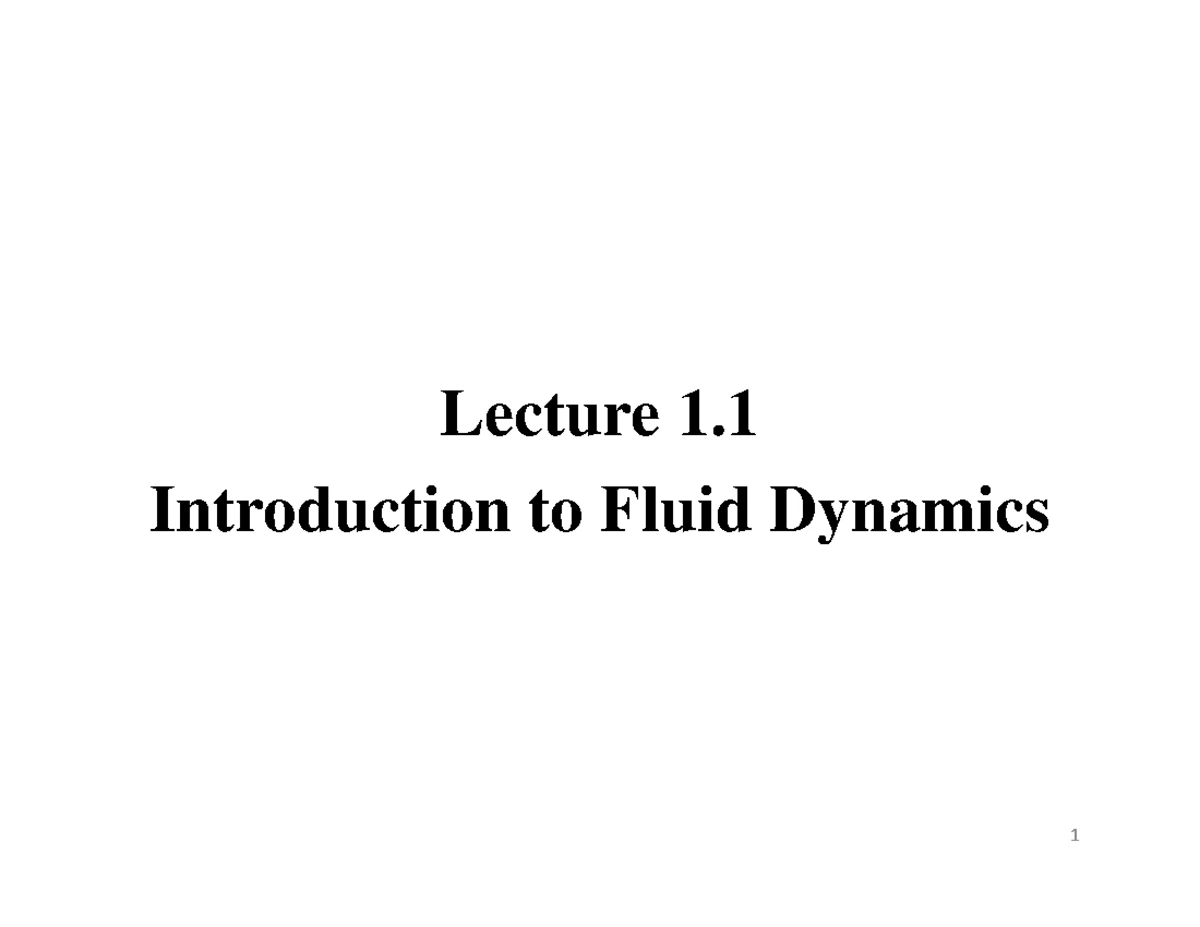 Fluid Dynamics Lecture Notes - MODULE -II FLUID KINEMATICS AND BASIC ...