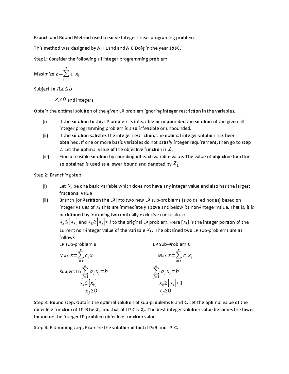 Lect10 branch bound - Notes by Prof LN Das - Branch and Bound Method ...