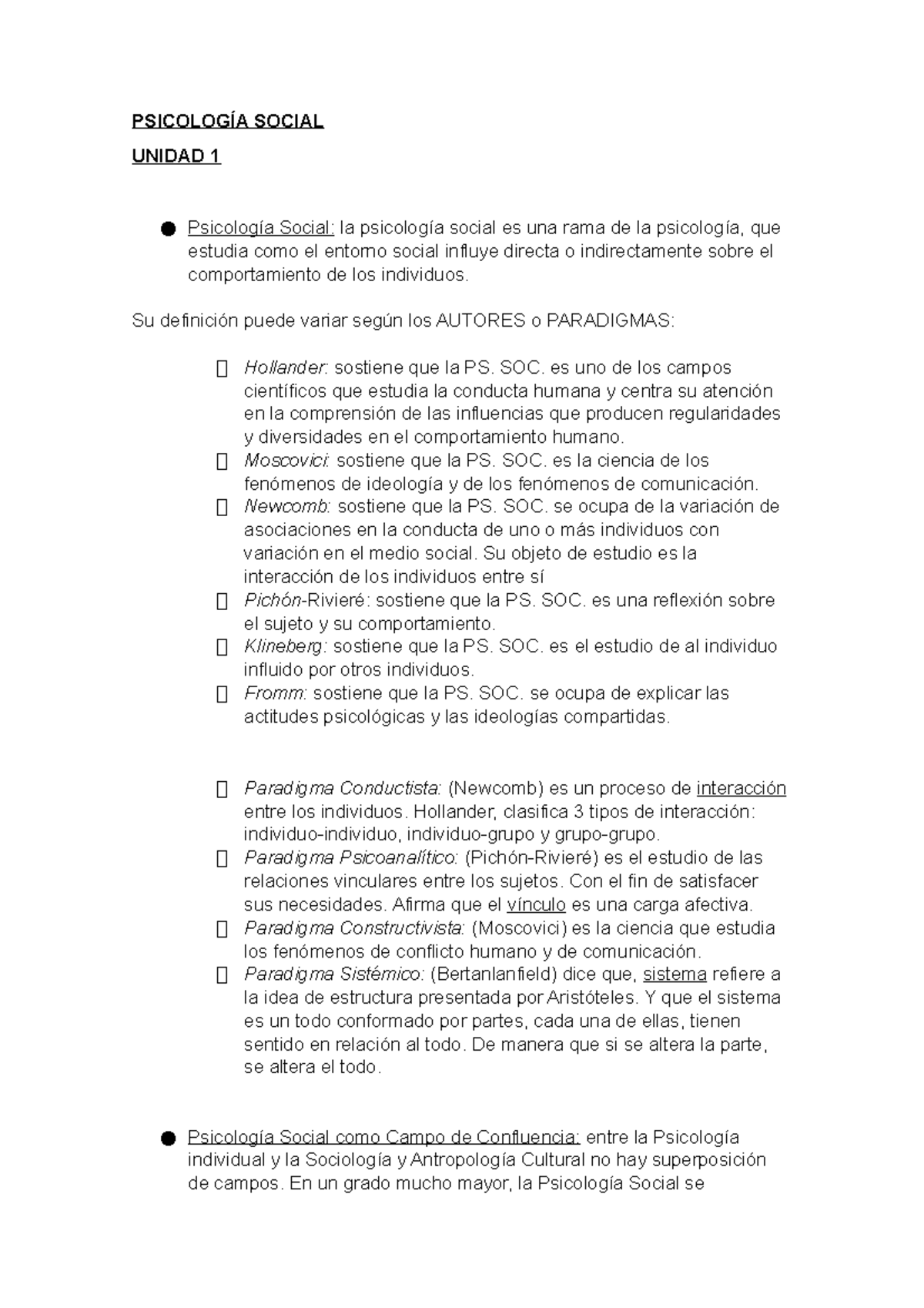 Resumen De Psicología Social - PSICOLOGÍA SOCIAL UNIDAD 1 Psicología ...