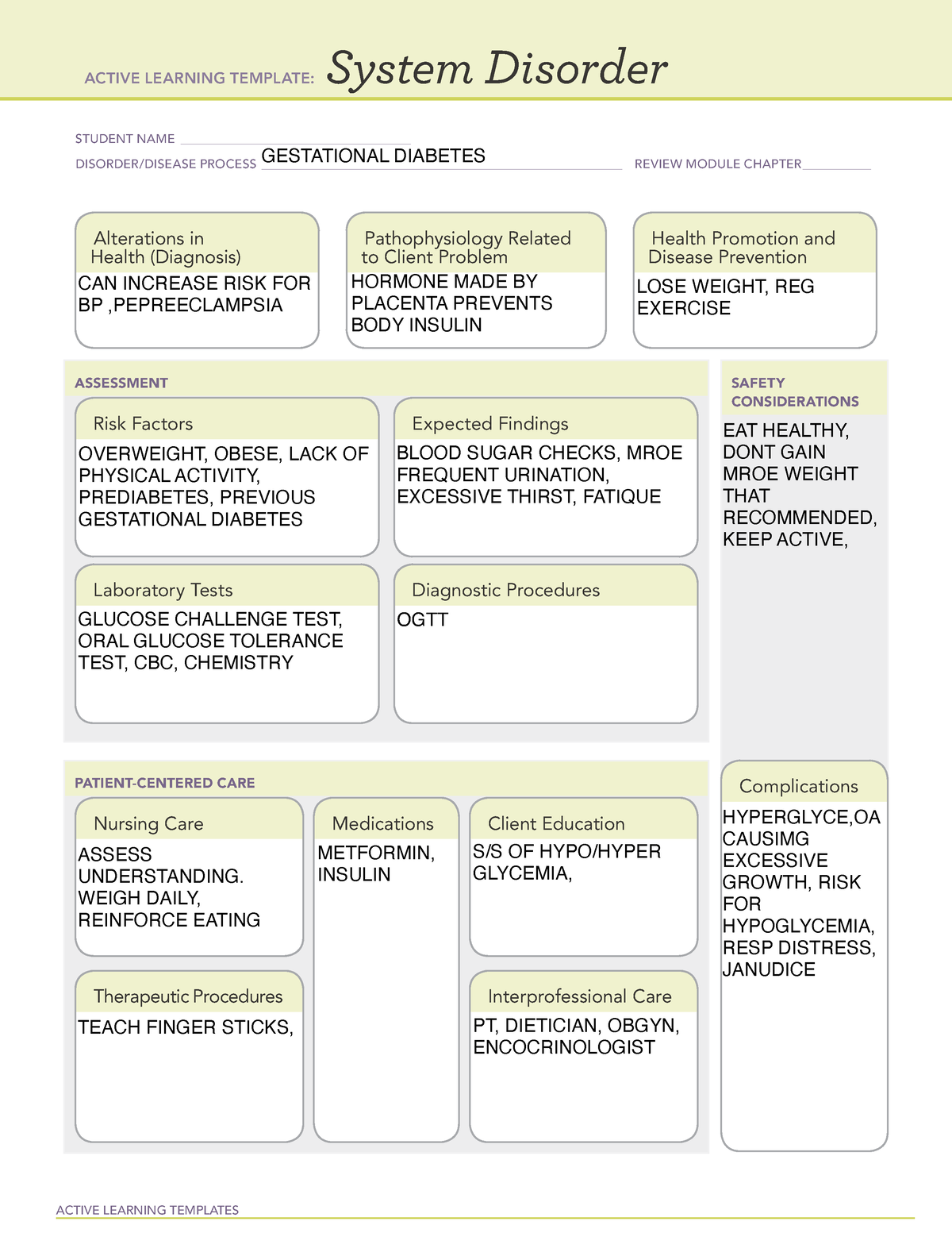 System Disorder blank - ati template - ACTIVE LEARNING TEMPLATES System ...