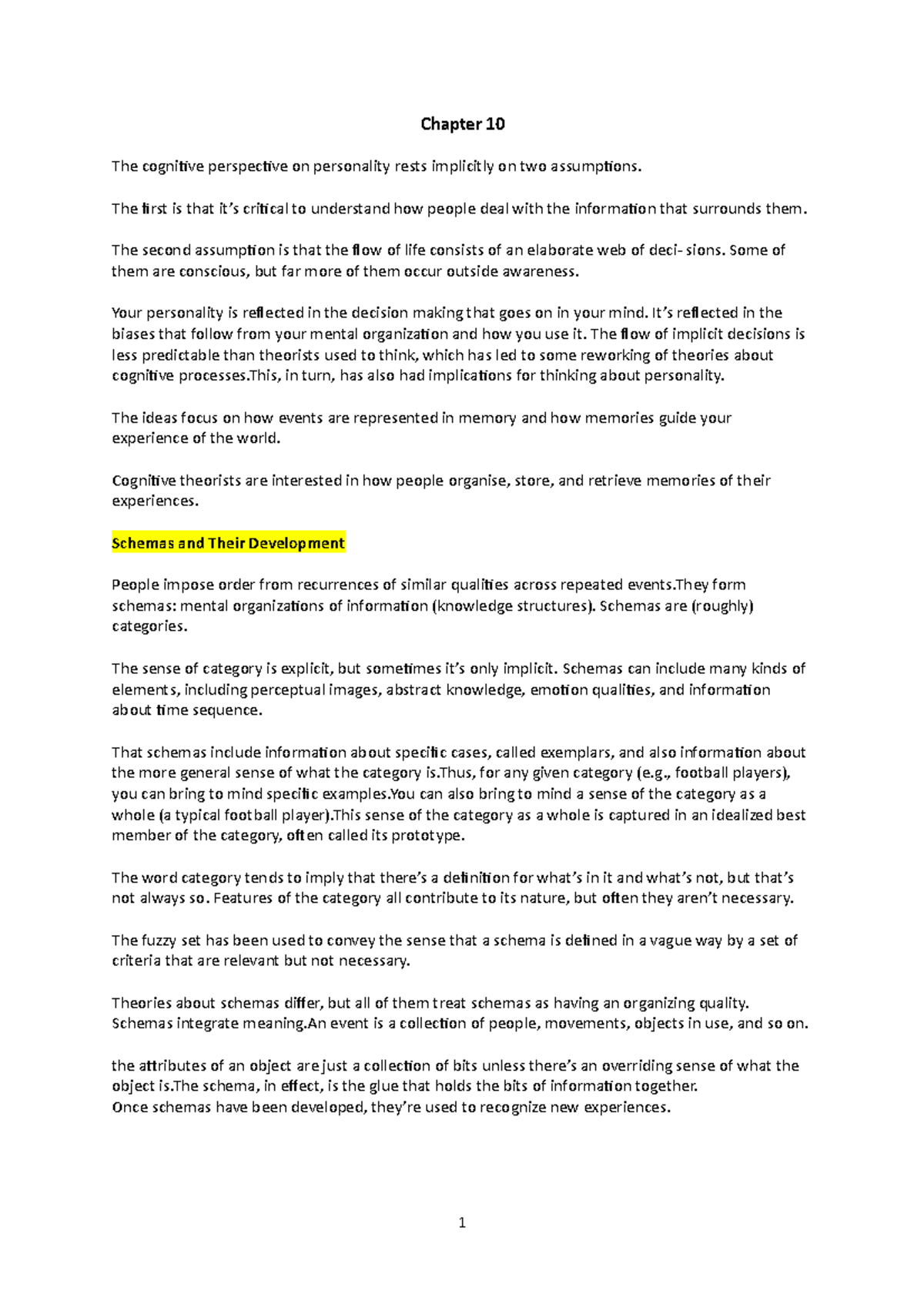 Chapter 10 notes - Summary Perspectives on Personality - Chapter 10 The ...