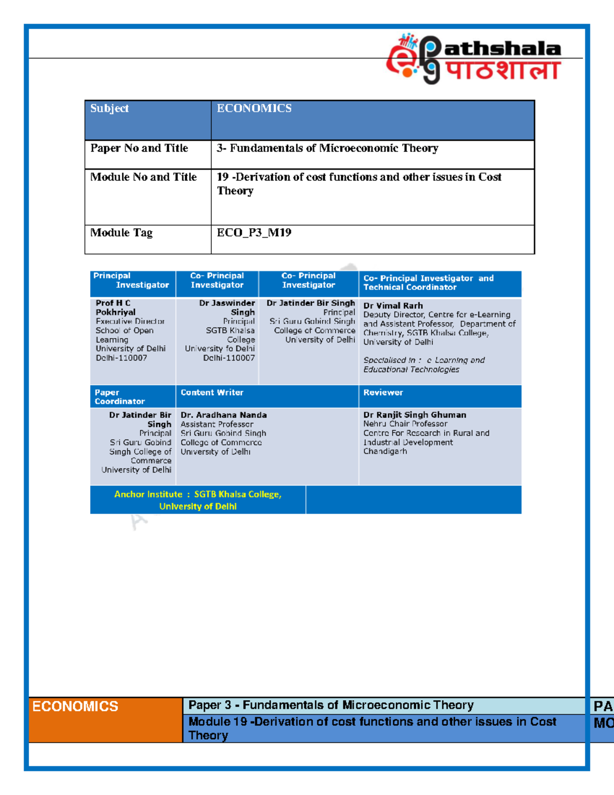 Fundamentals of Microeconomic Theory Module No and Title 19 -Derivation ...