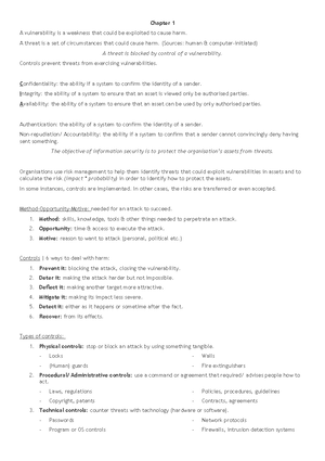 Chapter 1 - Summary of Notes - Chapter 1 In this chapter you will learn ...