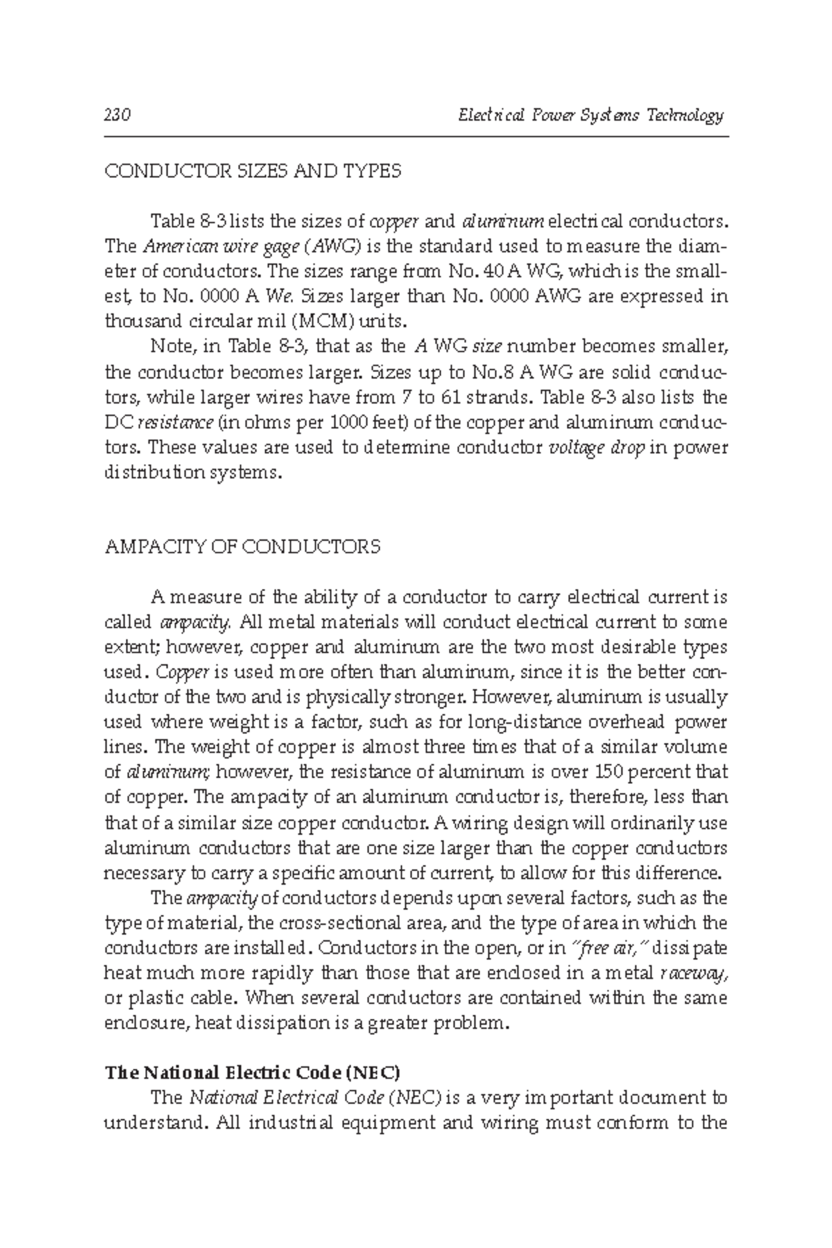 Electrical power systems technology 230 Electrical Power Systems