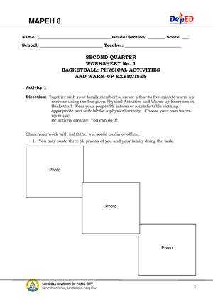 PE 8 - Q2 - M4 - Notes - 8 M A P E H MUSIC • ARTS • PHYSICAL EDUCATION ...