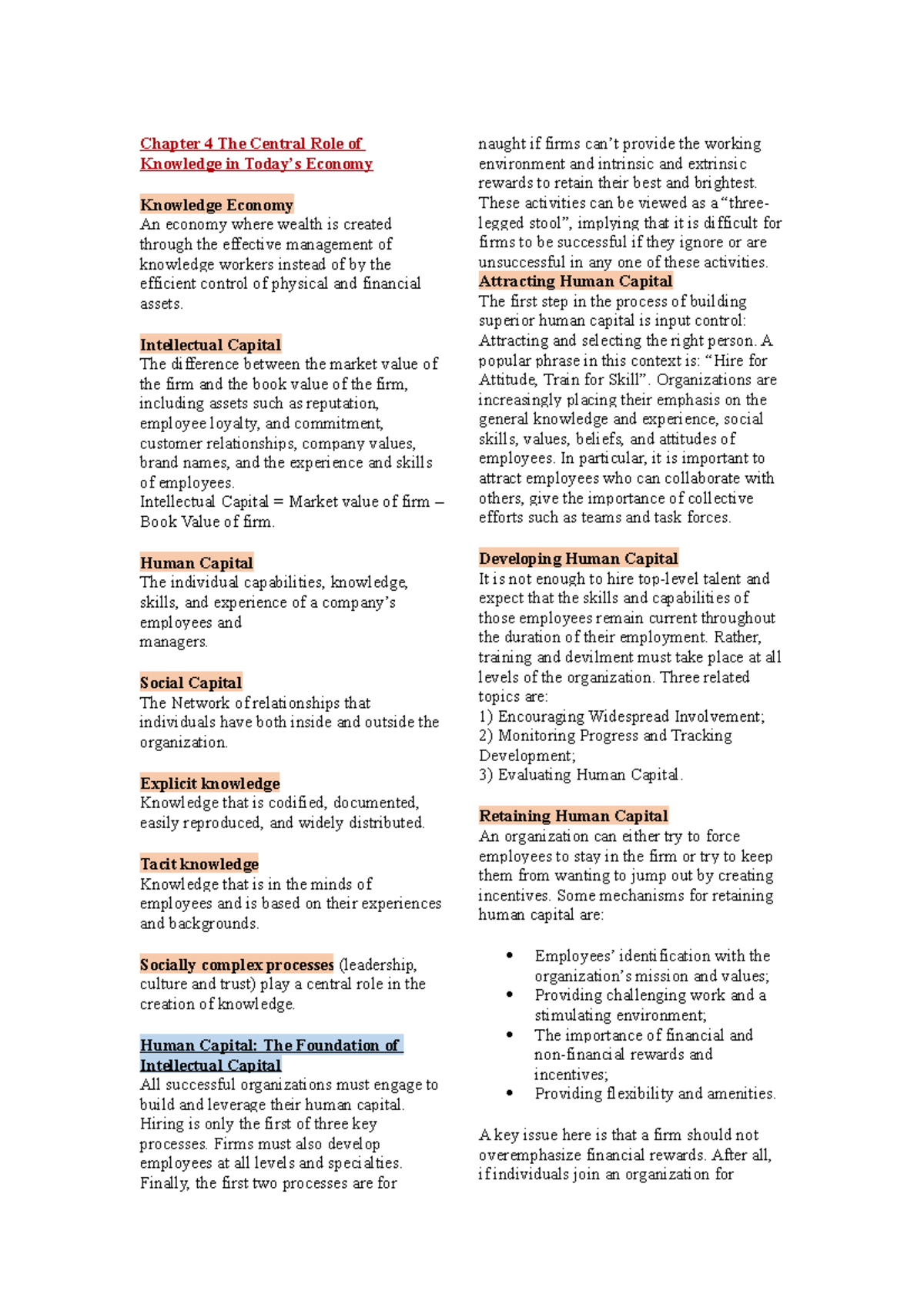 Chapter 4 The Central Role of Knowledge in Today - Intellectual Capital ...