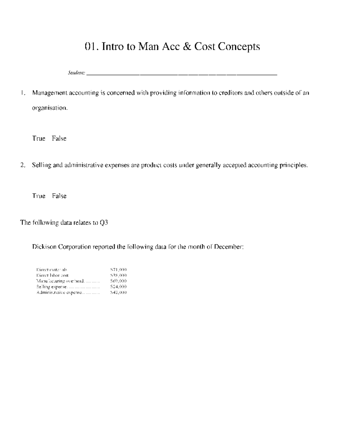 01g MCQ Intro to Man Acc and Cost Concepts Studocu