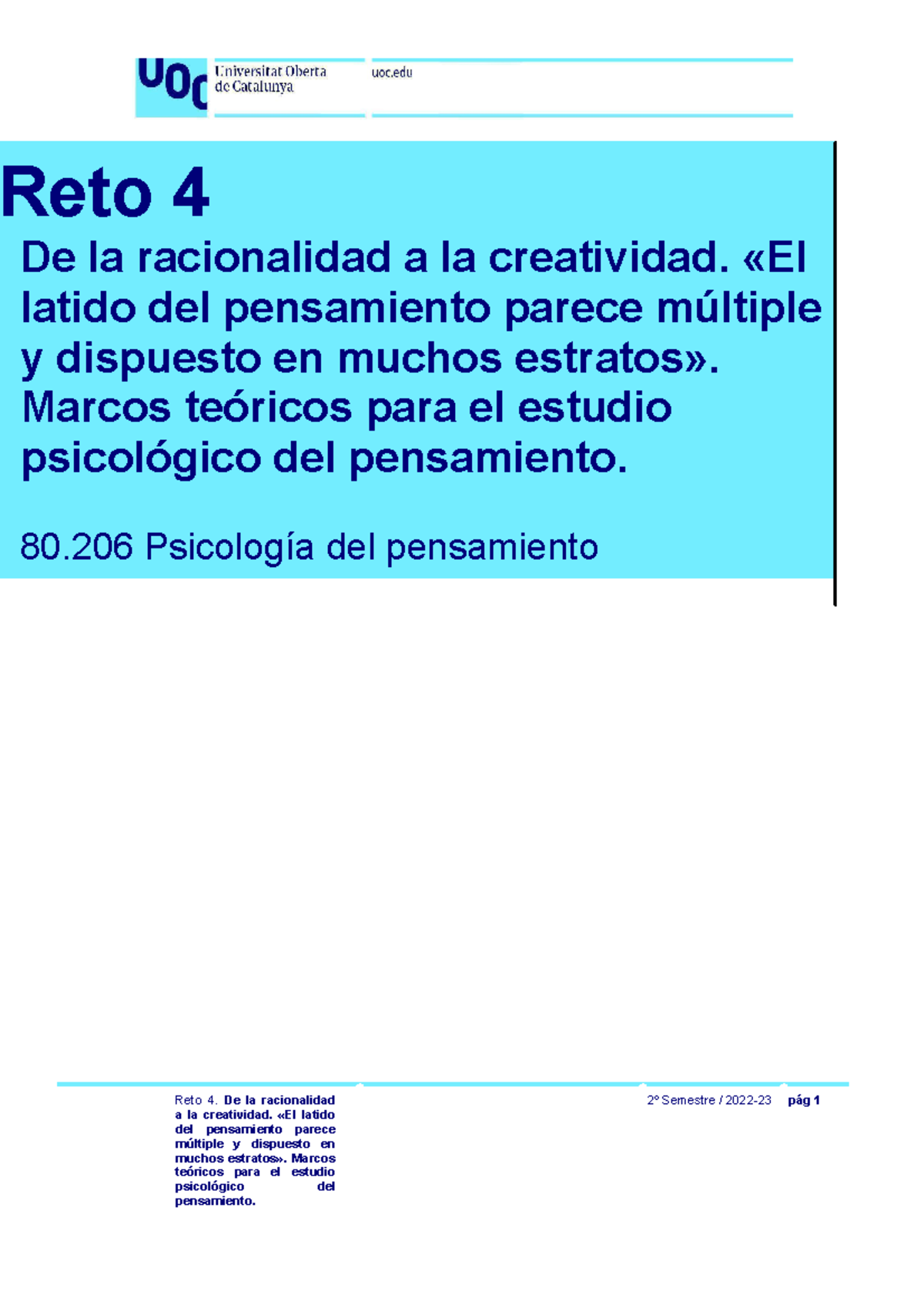 Reto4 Plantilla respuesta 4 De la racionalidad a la creatividad. «El