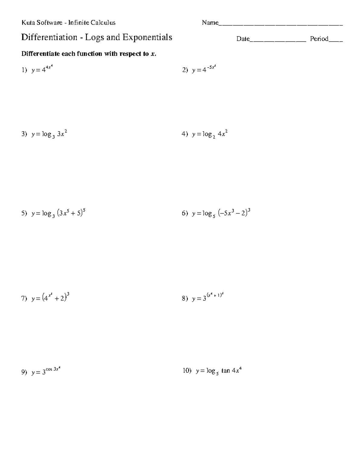 Chain Rule with Logs Exponentials - © 9 U 2 e 041 q 3 Y 1 KQuUtka 5 ...