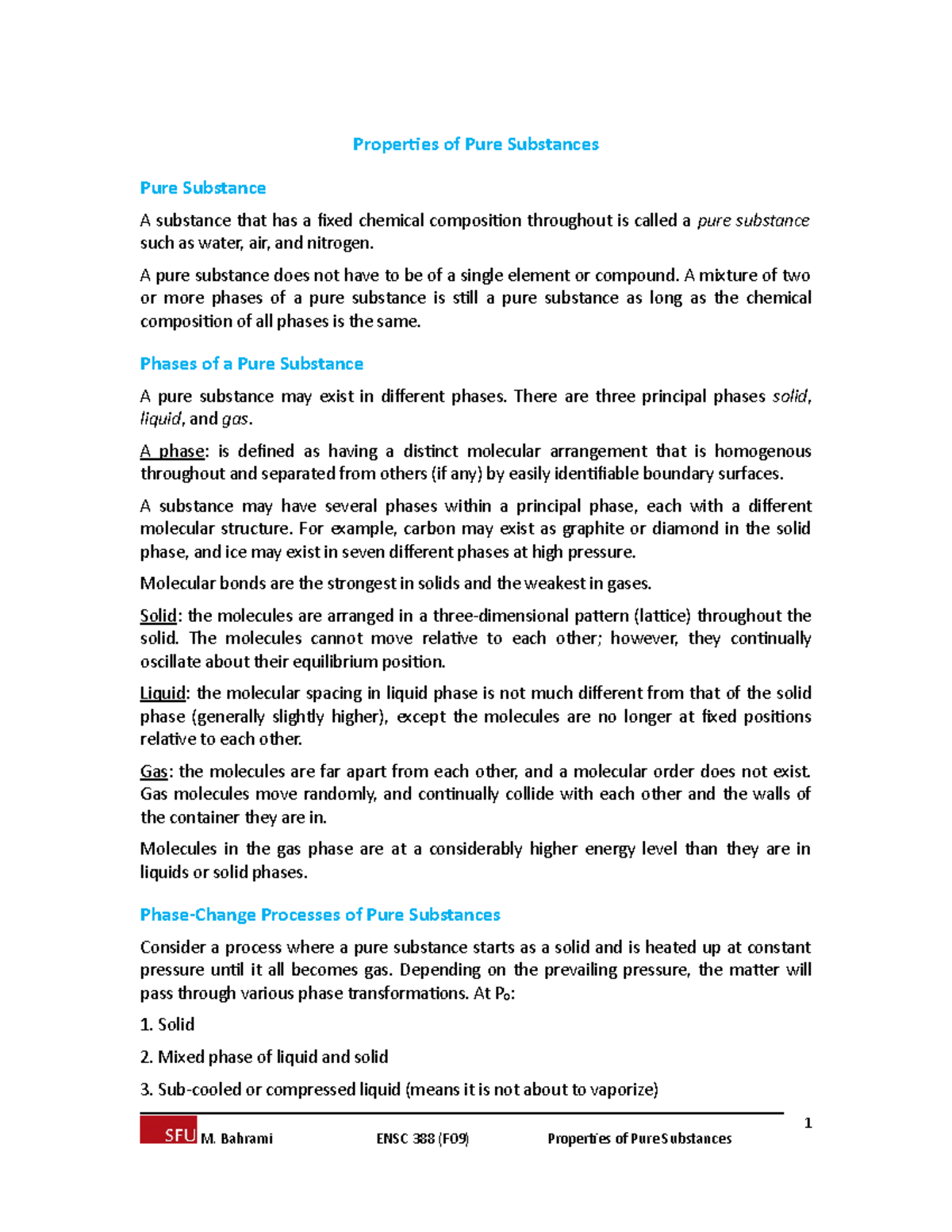 Properties of Pure Substances - A pure substance does not have to be of ...