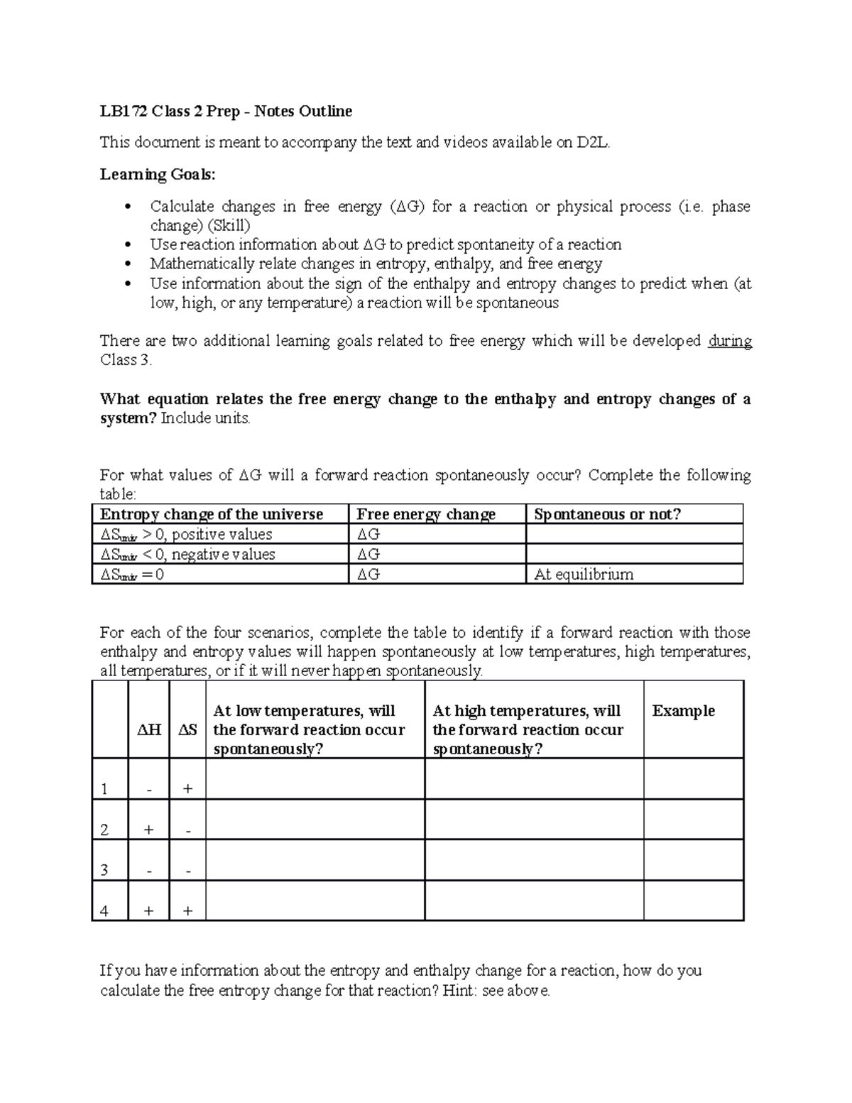 LB172 Class 2 Notes Outline - LB172 Class 2 Prep - Notes Outline This ...