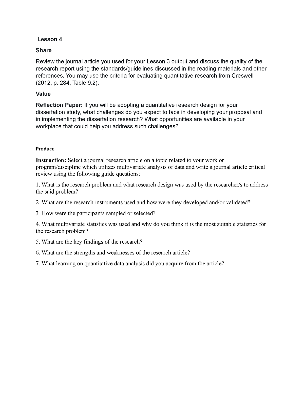 Lesson-4-S-V-P - Guide questions - Lesson 4 Share Review the journal ...