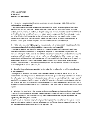 SOIL MANAGEMENT MODULE 1_LESSON 5. - HAZEL ANNE CAIMOY BTLED-AFA 2 ...