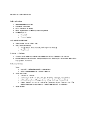 Sociology Notes - SOC 101 - August 23, 2023 Foundation: The ...