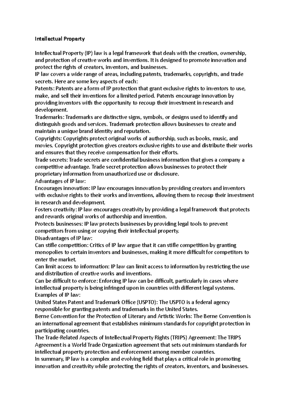 Intellectual Property - Intellectual Property Intellectual Property (IP ...