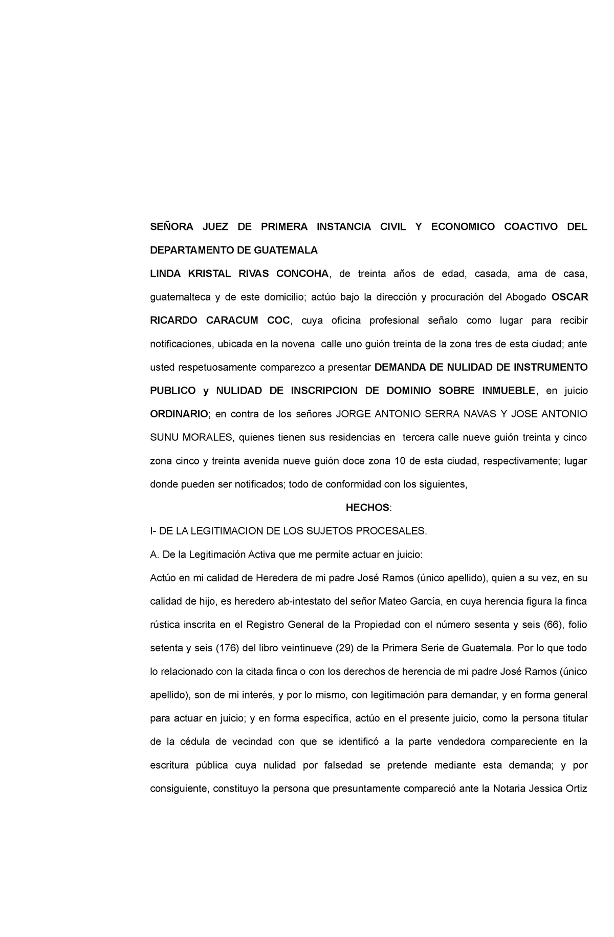 10. Juicio Ordinario DE Nulidad DE Instrumento Publico Y Nulidad DE ...