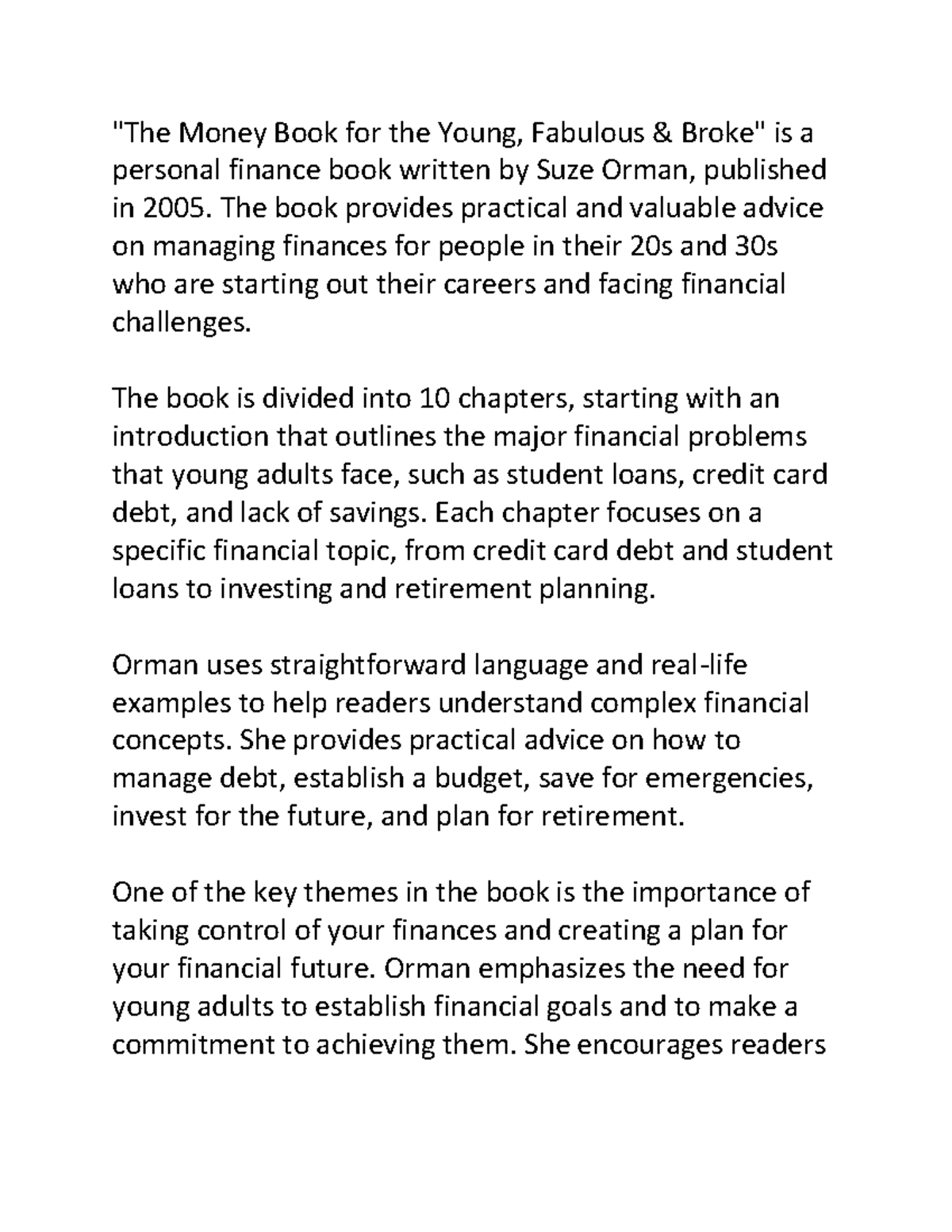 The Money Book for the Young "The Money Book for the Young, Fabulous & Broke" is a Studocu