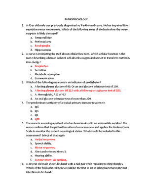 Patho EXAM Guide 4 - Pathophysiology Test Guide 4 Vit K in newborn Risk ...