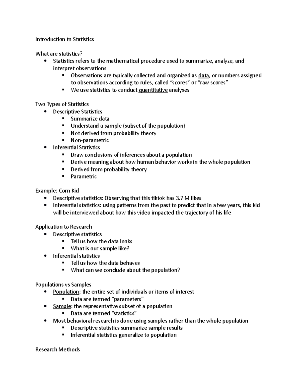 Intro to Statistics - Vanessa Burke - Introduction to Statistics What ...