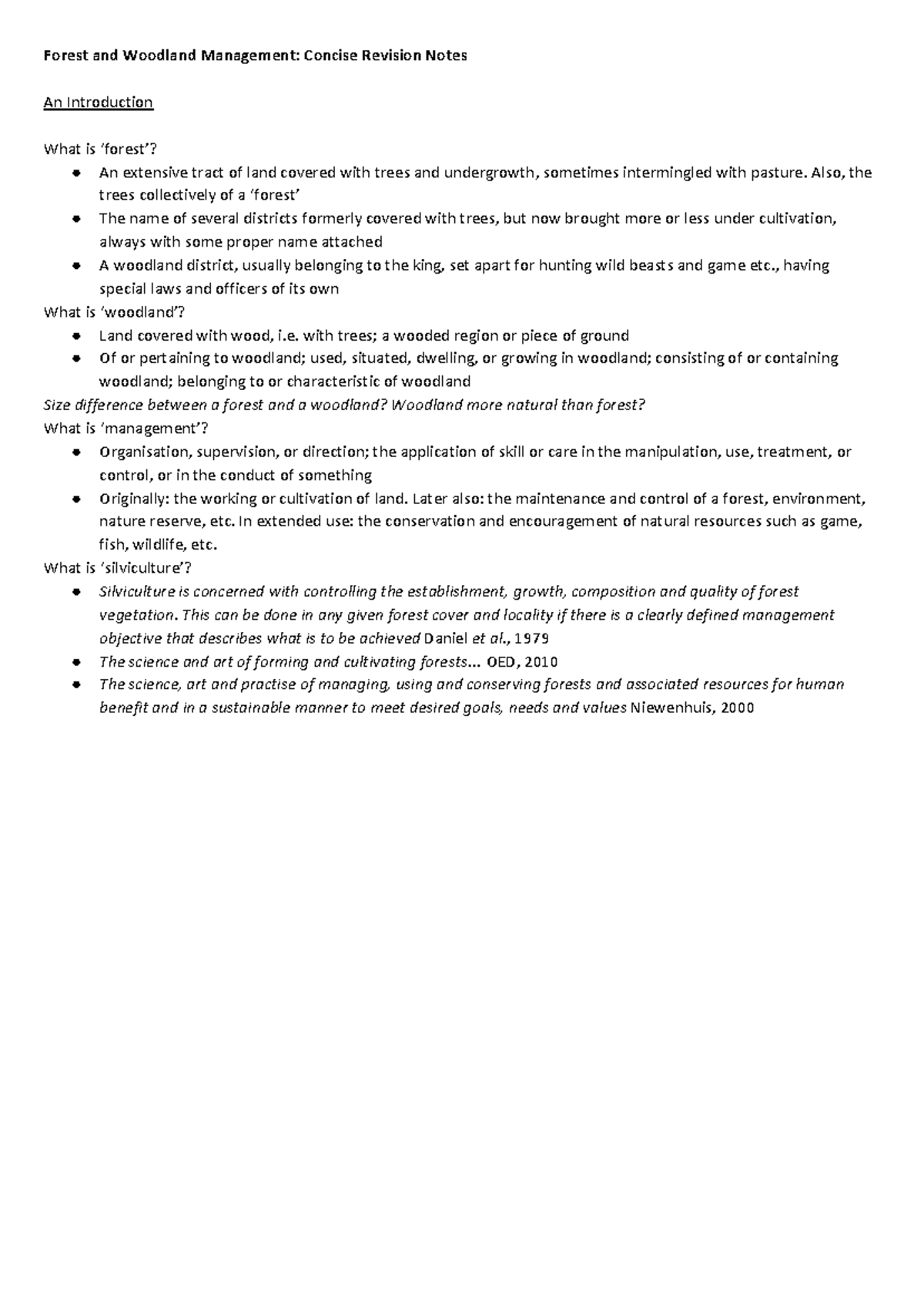 Forest and Woodland Management Concise Revision Notes - Also, the trees ...