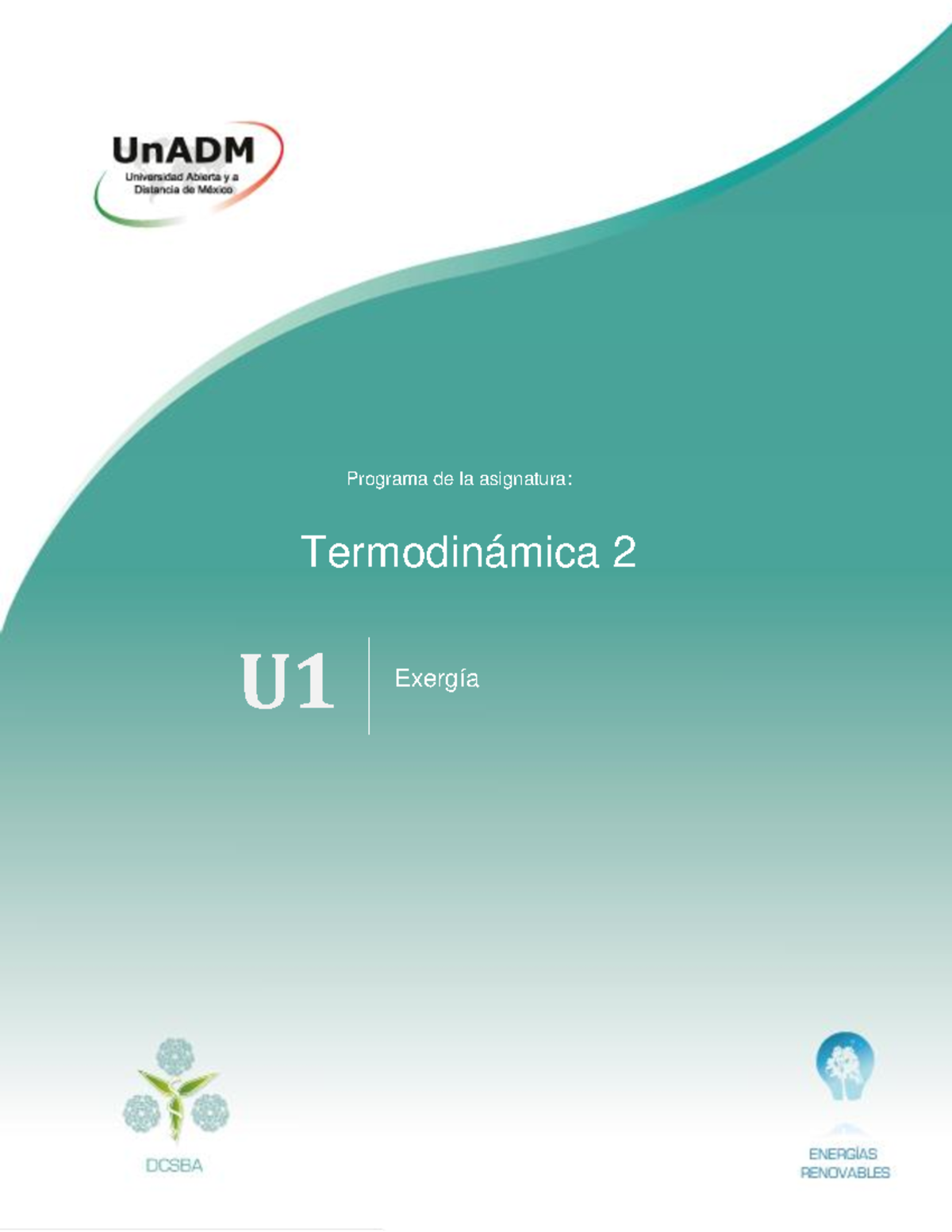 ETER2 U1 Contenido - Actividad - U1 Exergía Termodinámica 2 Exergía U ...