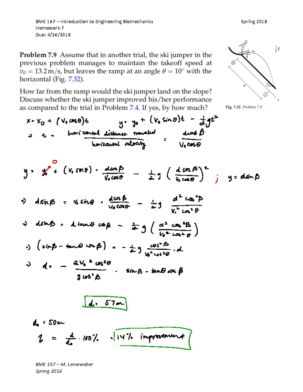 BME 167 Homework 7 - BME 167 – Introduction to Engineering Biomechanics ...