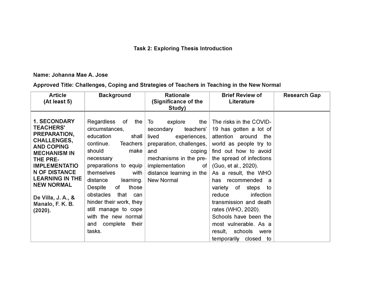 thesis for task 2