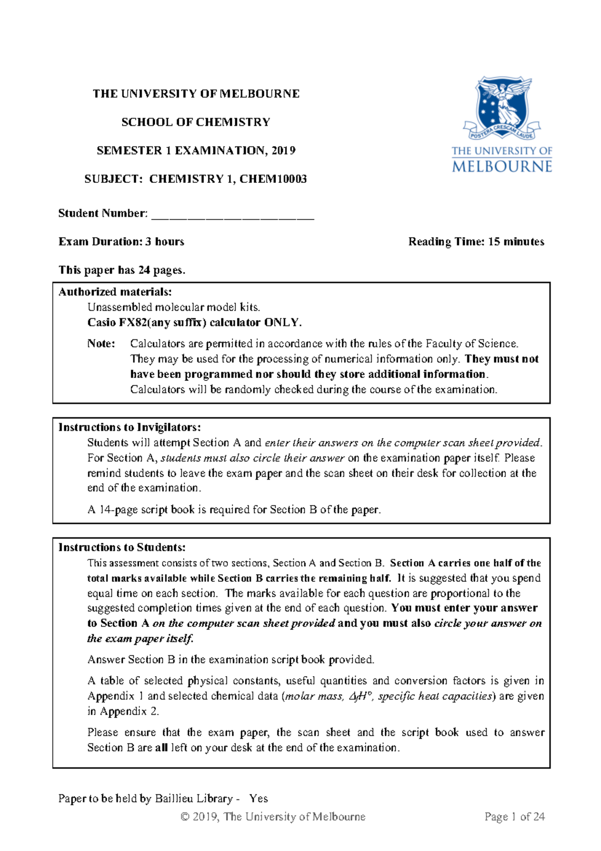 Chem10003 s1 2019 chem 1 practice exam 2019 the university of