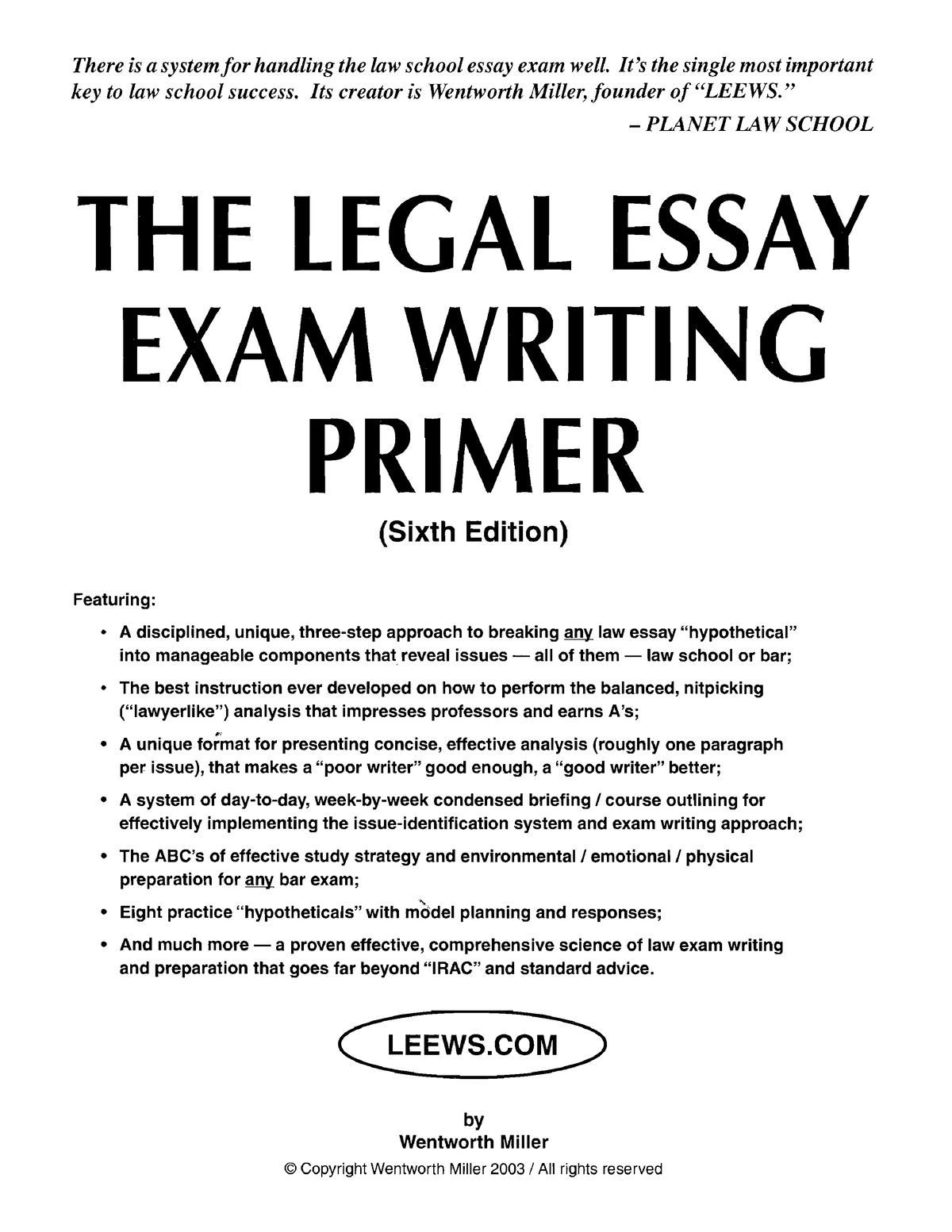 law essay exam writing system