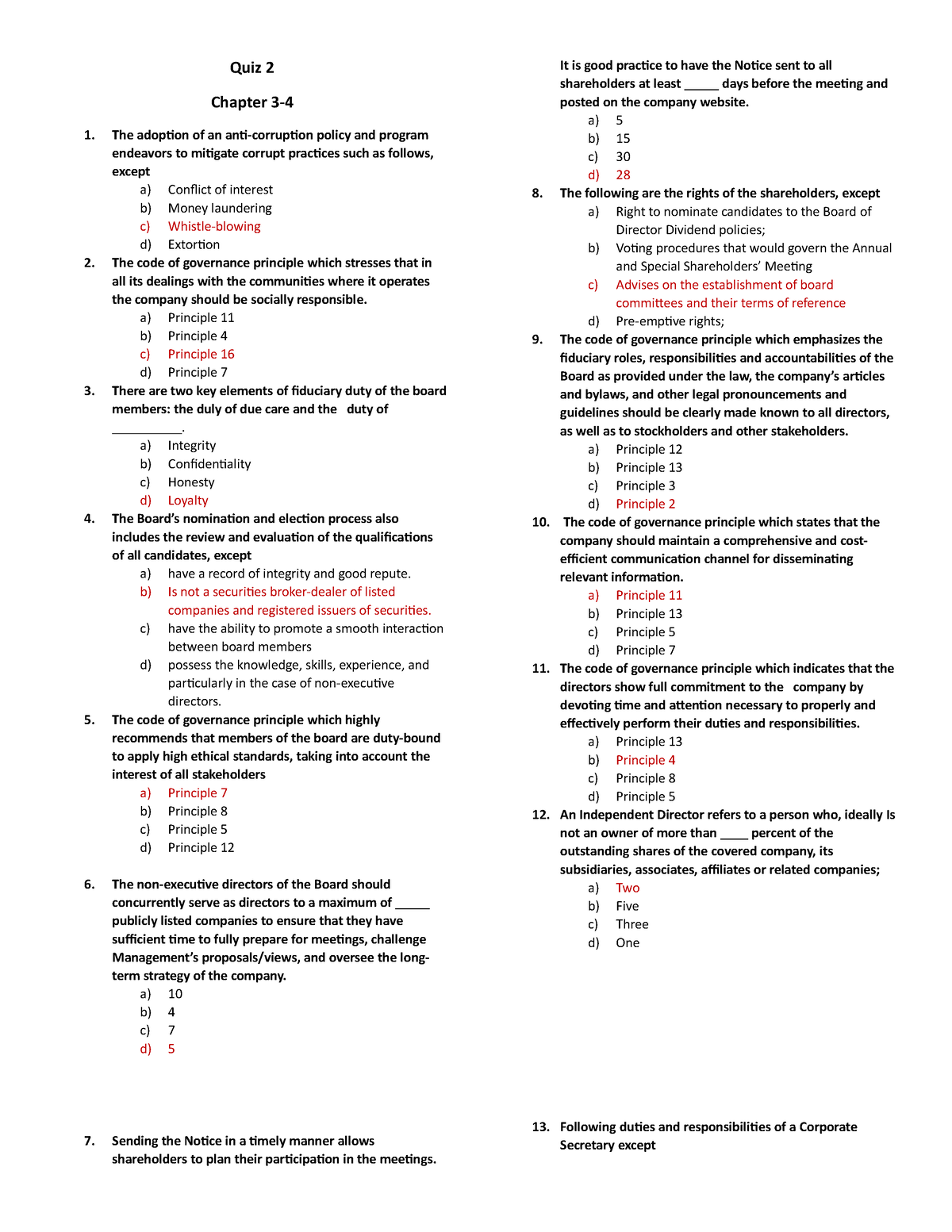 Quiz 2 Chapter 3 4 Governance Quiz 2 Chapter 3 The Adoption Of An Anti Corruption Policy 2136