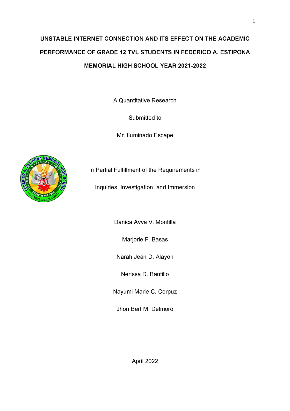 research paper about unstable internet connection