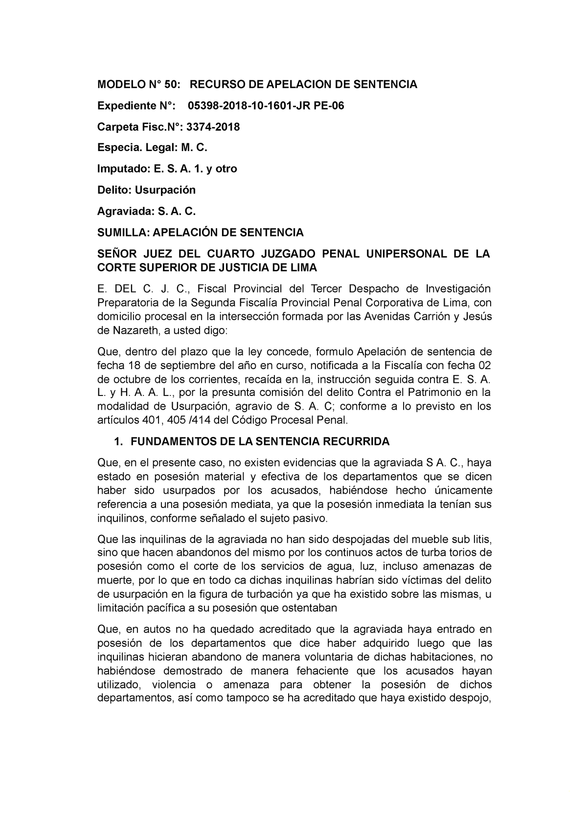 50 Modelo Recurso De Apelacion De Sentencia Compress Modelo N° 50 Recurso De Apelacion De 2023