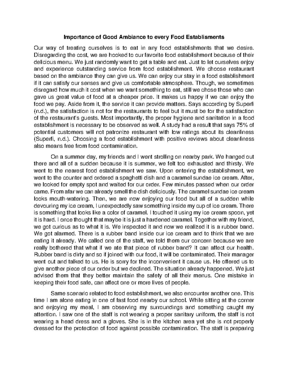Importance of Good Ambiance to every Food Establisments - Disregarding