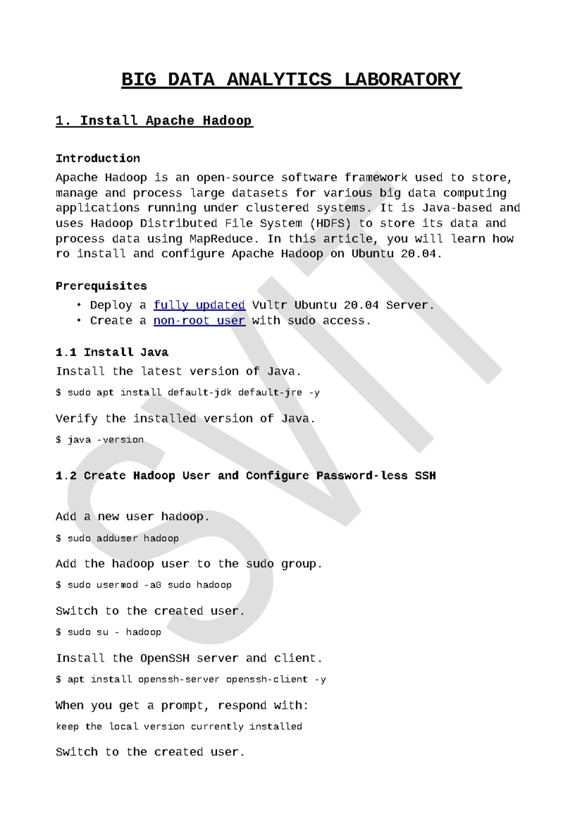 BDA 16 LAB Programs WITH Outputs BIG DATA ANALYTICS LABORATORY 1
