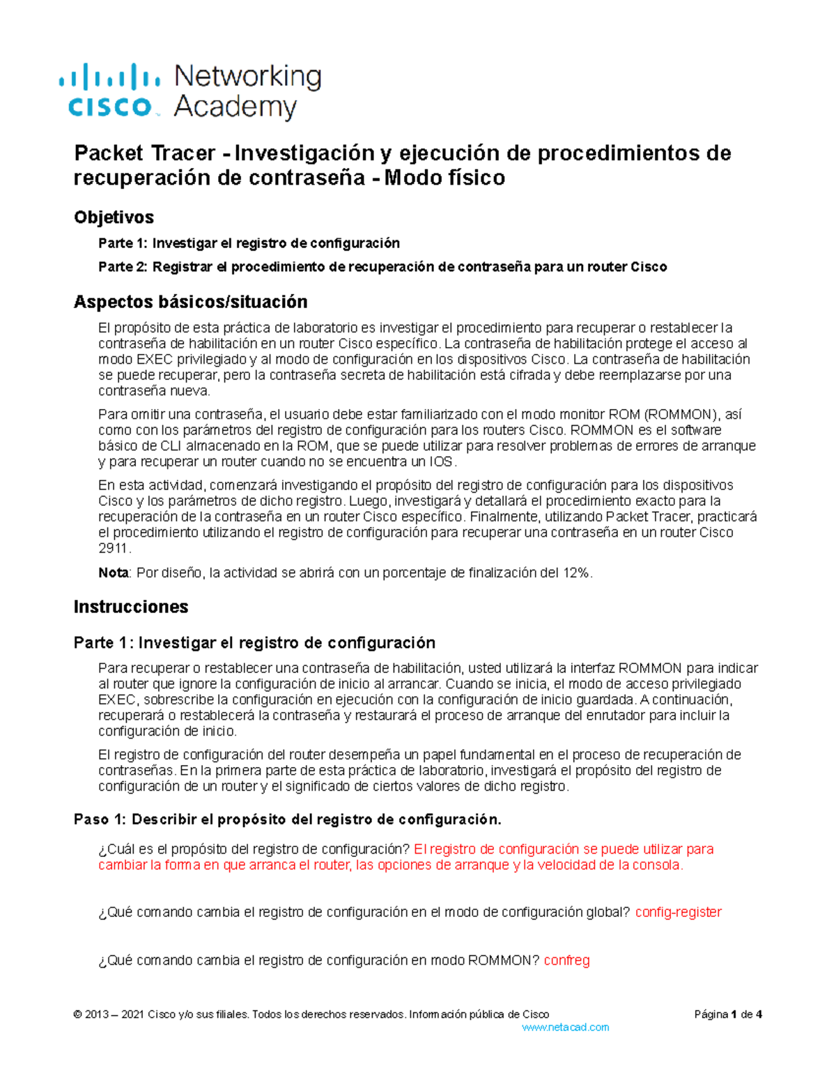 10.6.13 Packet Tracer Research and Execute Password Recovery