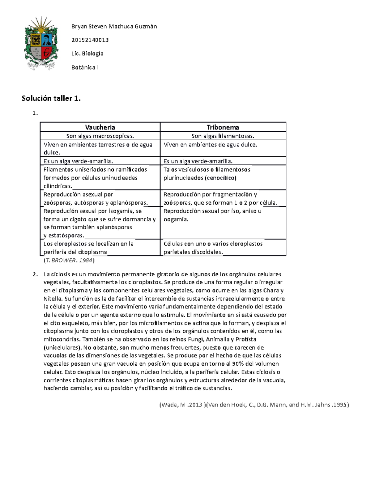 Heterokonta - Bryan Steven Machuca Guzmán 20192140013 Lic. Biología ...